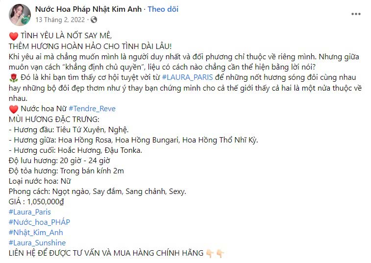 Mẫu content bán nước hoa Pháp 3