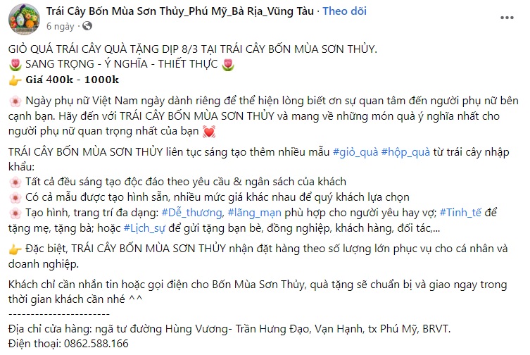mẫu content trái cây 7