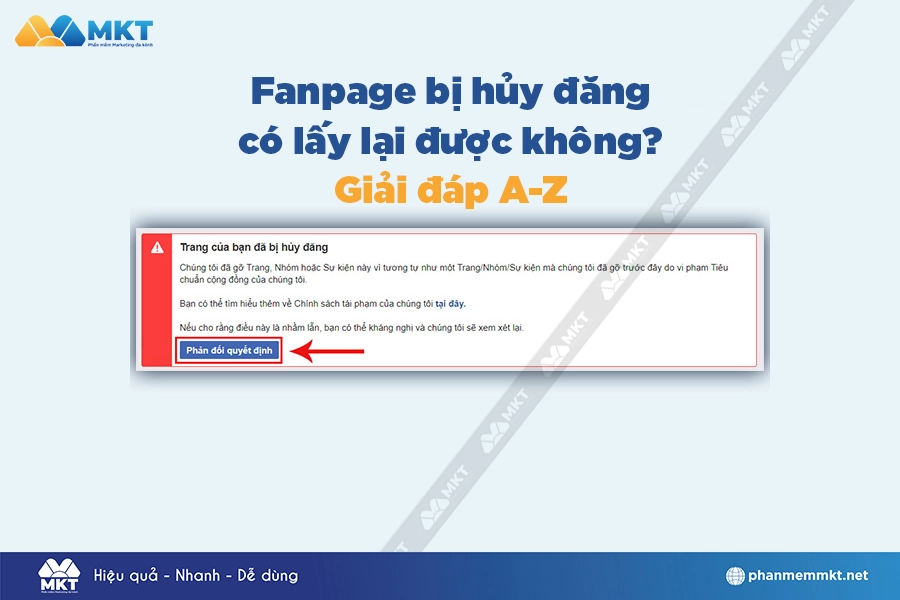 Fanpage bị hủy đăng có lấy lại được không?