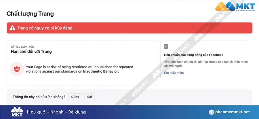 Trang fanpage bị hủy đăng là như thế nào?