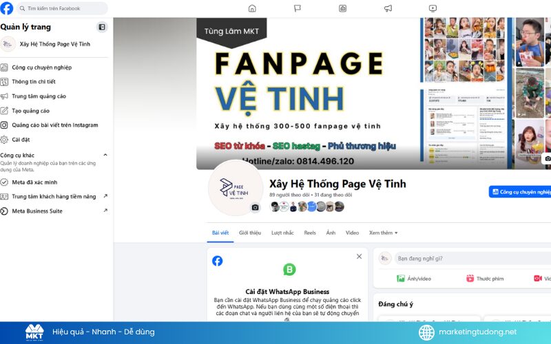 định hướng chuẩn tệp fanpage