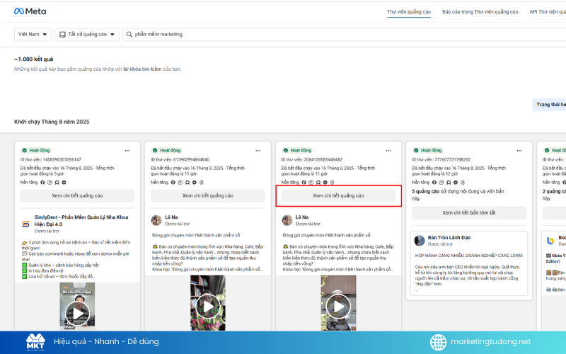 Cách tải video quảng cáo trên ad library