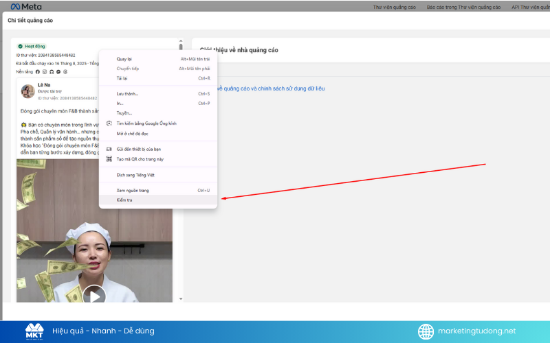 cách tải video quảng cáo trên ad library