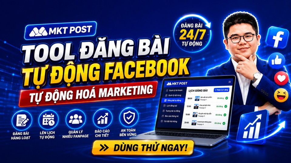 tool đăng bài tự động facebook — marketer automating Facebook group posts with MKT Post