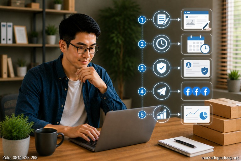 tool đăng bài Facebook không spam theo quy trình bốn bước